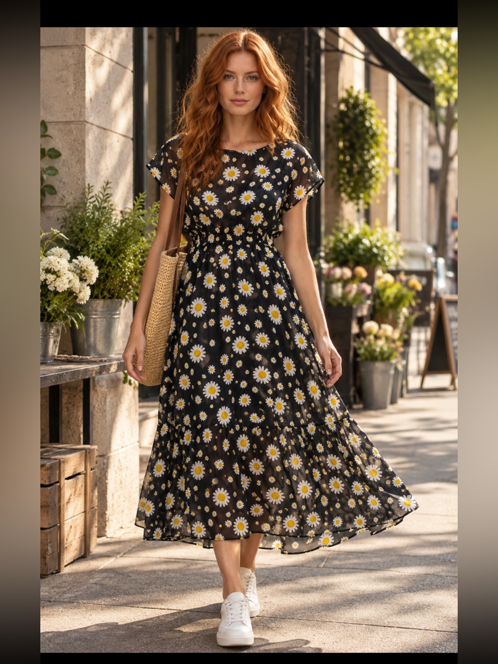 LARA GUIDOTTI, the Daisy floral silk dress!
